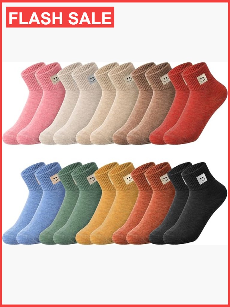 10 Pairs Cotton Crew Socks Elastic Ankle Lightweight Low Cut One Size